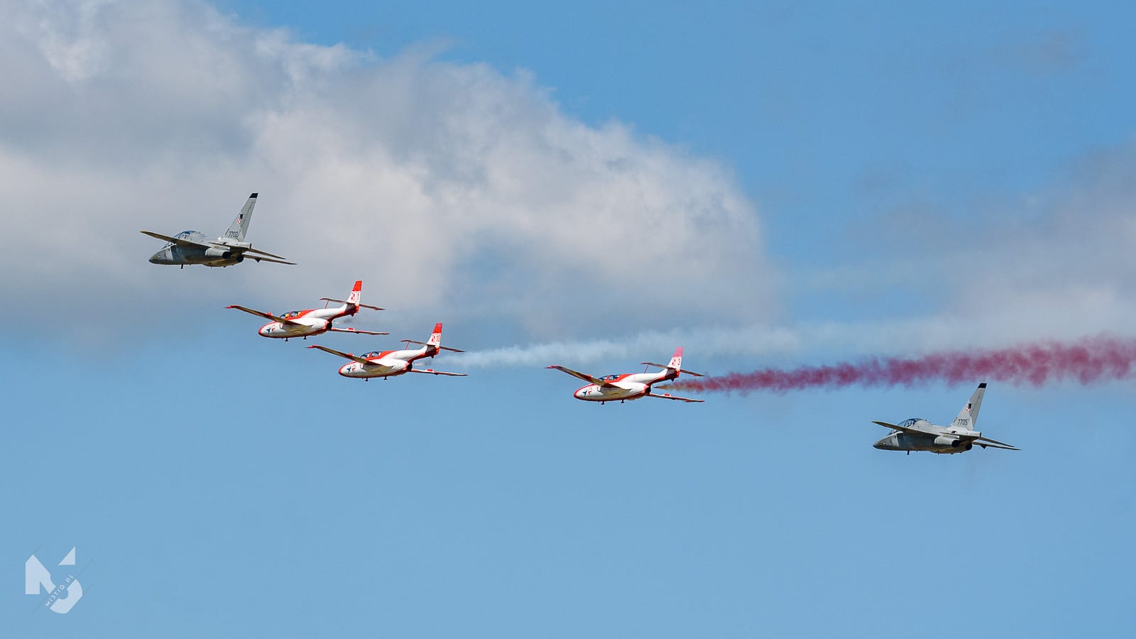 2022_07_27, Pożegnanie Iskier, Biało-Czerwone Iskry, TS-11 Iskra, M-346 "Bielik"